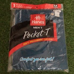 Vintage 1997 Hanes Lunar Blue Pocket T Shirt (m)